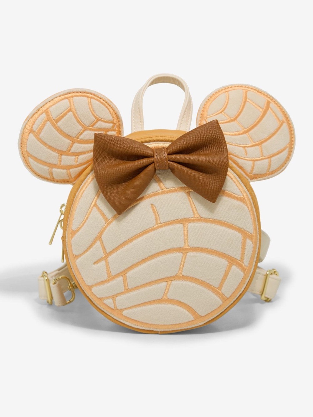 Loungefly Disney Minnie Mouse White Concha Convertible Mini Backpack